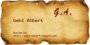 Gehl Albert névjegykártya